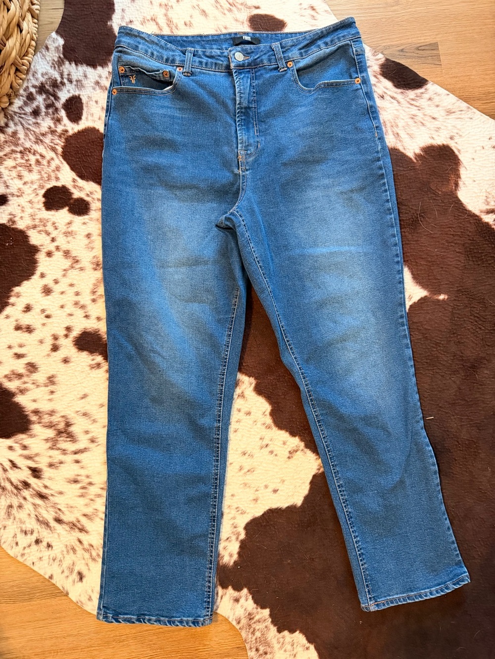 Frye Women's Straight-Leg Blue Denim Jeans Sz 12